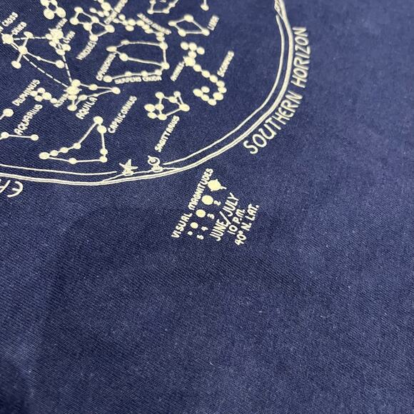 Vintage Smithsonian Constellation Star Short Sleeve Tee Sz M Single Stitch Navy - Picture 9 of 9